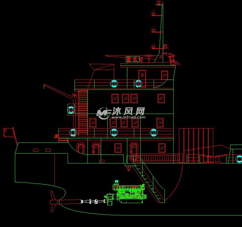 800吨江船布置图 海洋船舶图纸 沐风网