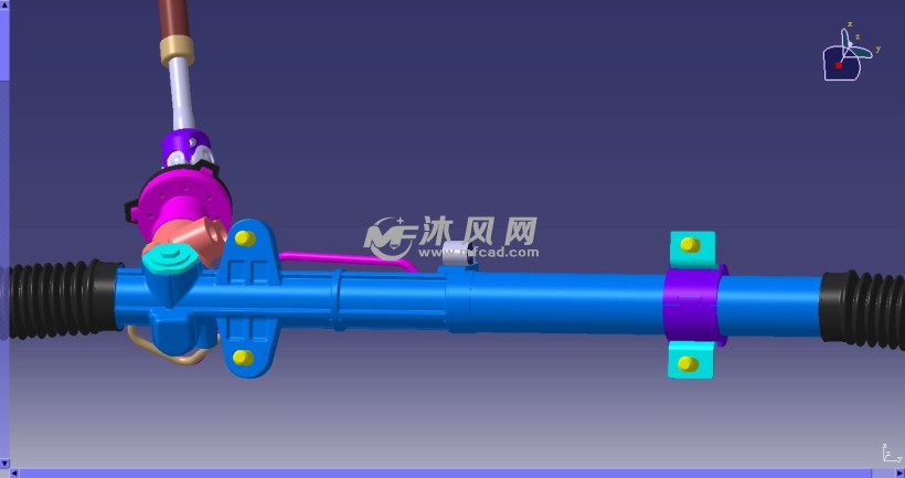 转向器带转向管柱数模