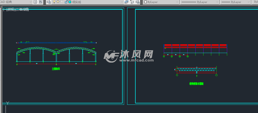 厂房弧形棚设计施工图 工农业建筑图纸 沐风网