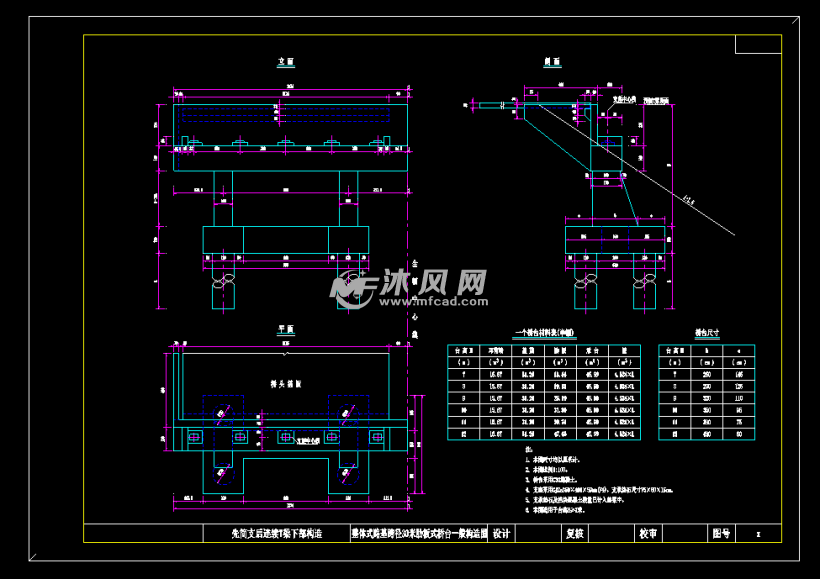 30x26整体式路基肋板式桥台一般构造图