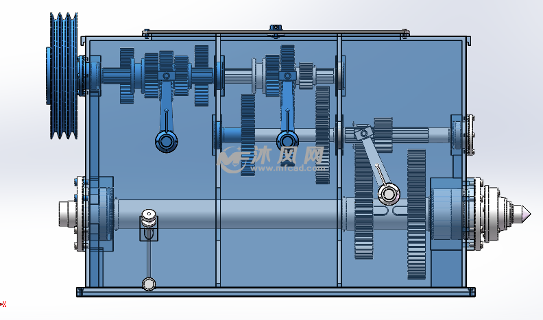 18级转速320mm普通车床主轴箱装配体