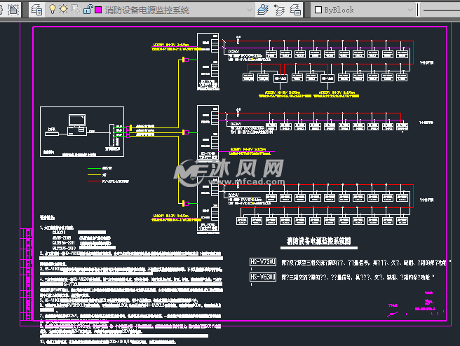 消防设备电源监控系统图 - 电气工程图纸 - 沐风网