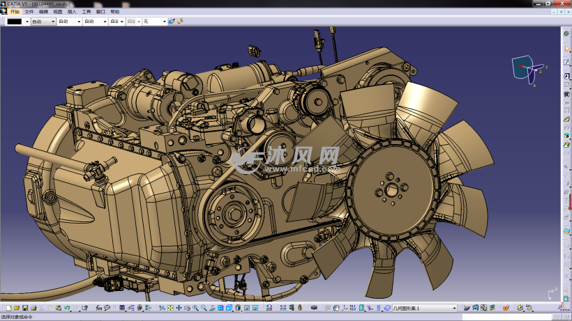 catia汽车发动机模型设计 - 动力系统图纸 - 沐风网
