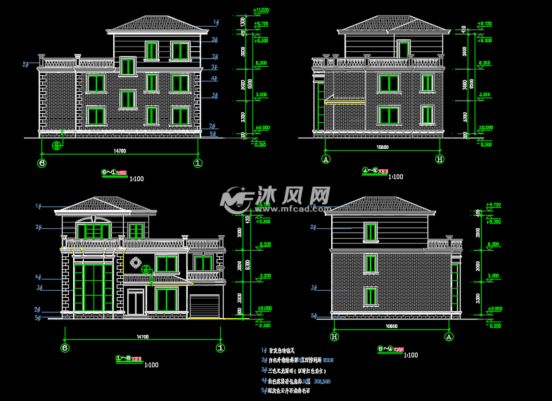 7x10.8二层砖混别墅建筑结构