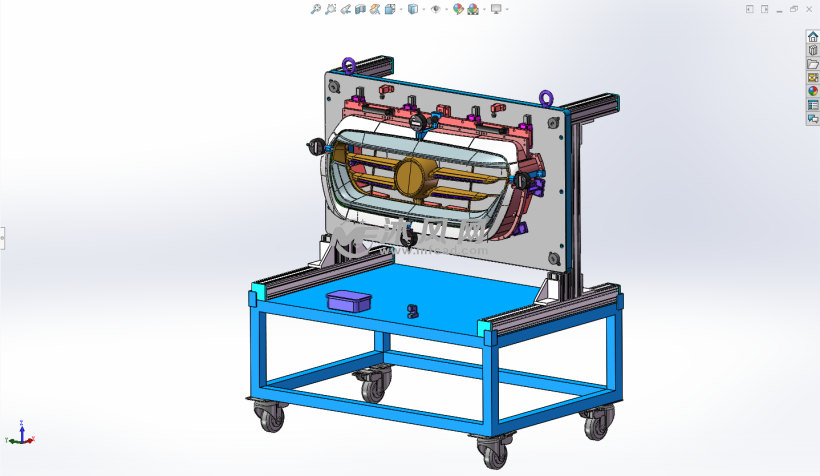 汽车上格栅板总成检具设计模型
