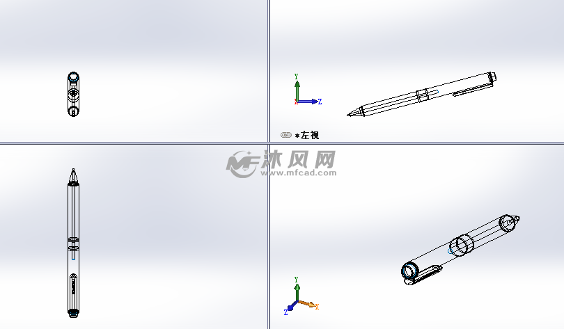 普通圆珠笔设计模型