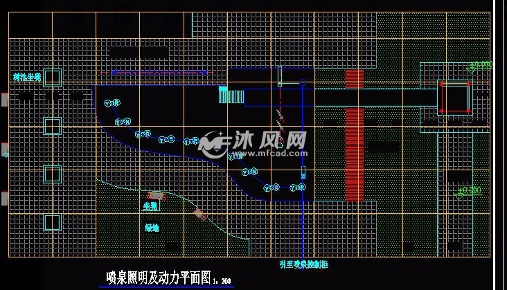 喷泉照明及动力平面图