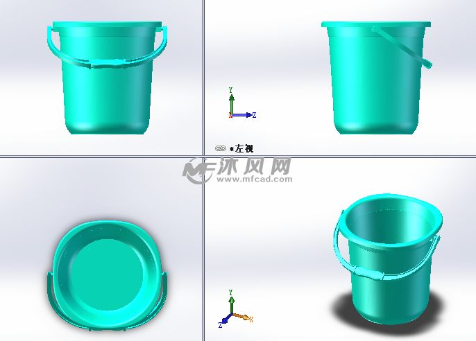 塑料桶设计模型三视图