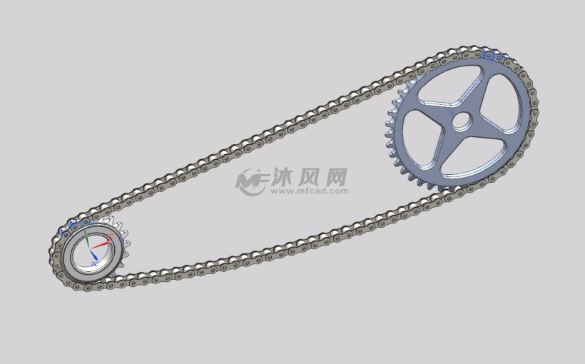 自行车链条传动机构三维模型