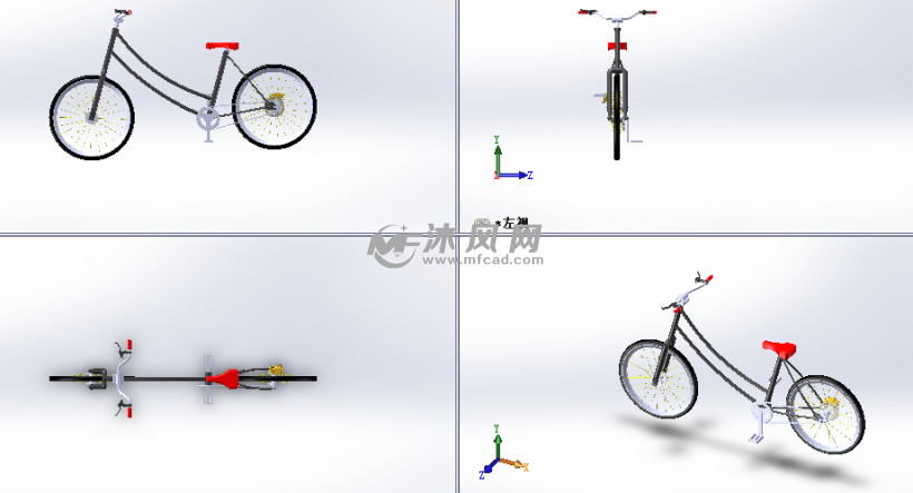 自行车sw设计图 - 非机动车及附件图纸 - 沐风网