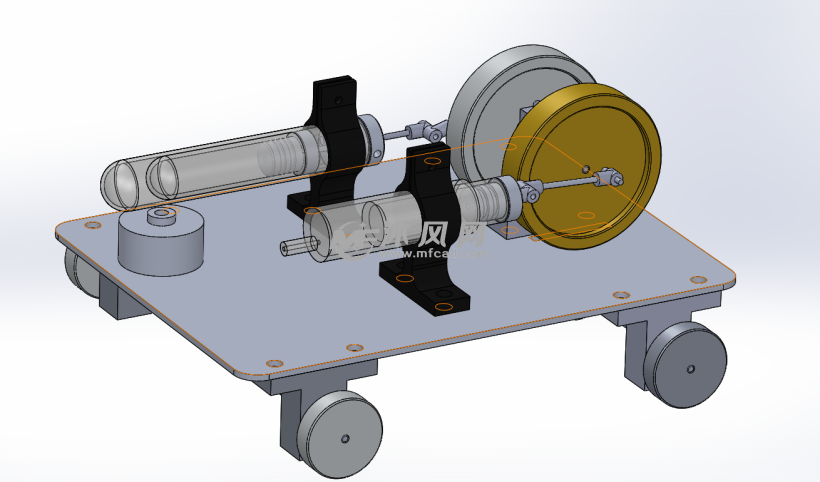 斯特林小车建模 - 动力系统图纸 - 沐风网