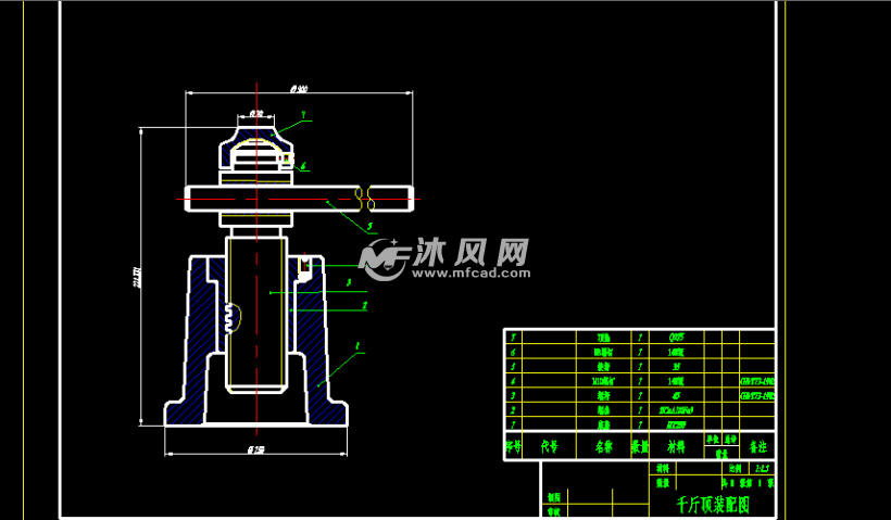 千斤顶装配及零件图