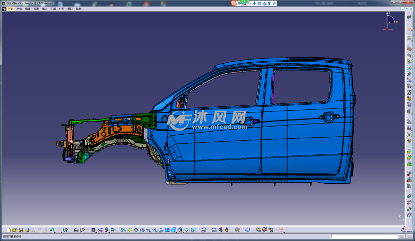 详细的双排柴油皮卡车身结构设计模型(catia) - 车身