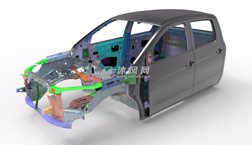 详细的双排柴油皮卡车身结构设计模型(catia) - 车身