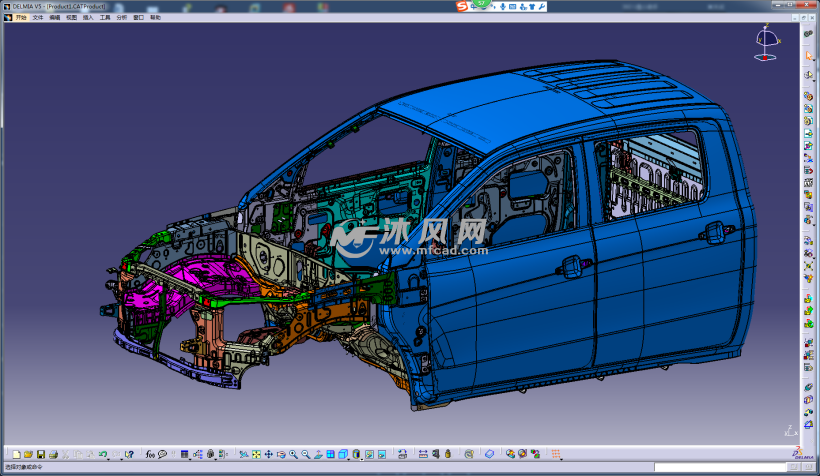 详细的双排柴油皮卡车身结构设计模型(catia) - 车身