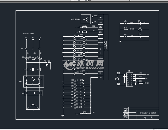 软启动控制配电柜系统接线图 - 电气工程图纸 - 沐风网