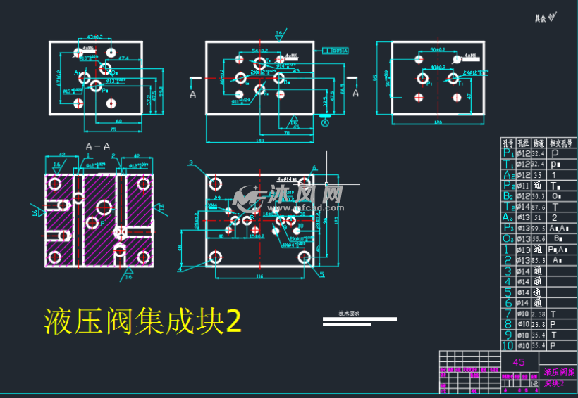 机床用液压泵站及液压阀块cad图