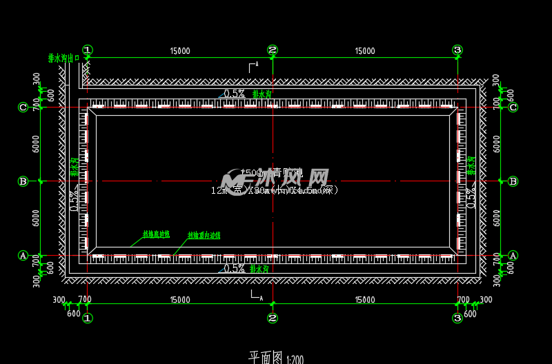 养殖厂1500立方青贮池施工图