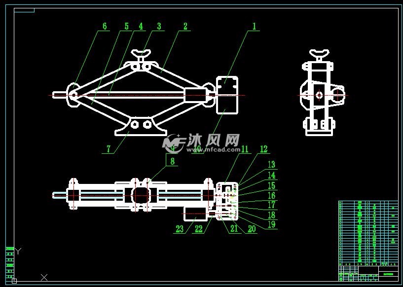 汽车-螺旋千斤顶设计(电动式) - 设计方案图纸 - 沐风