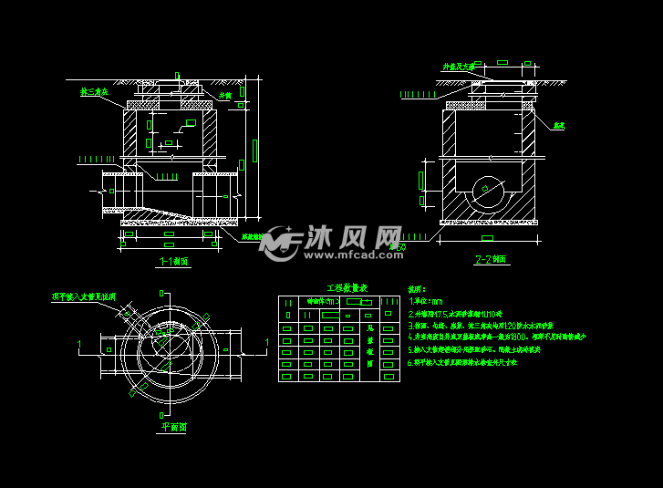 雨水检查井 - cad建筑图纸 - 沐风网