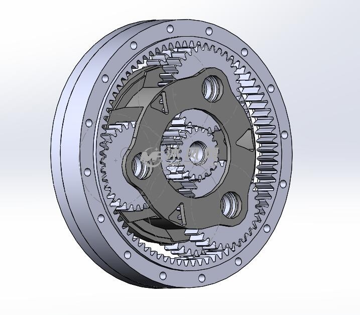 二级行星减速器内部总装含渲染图
