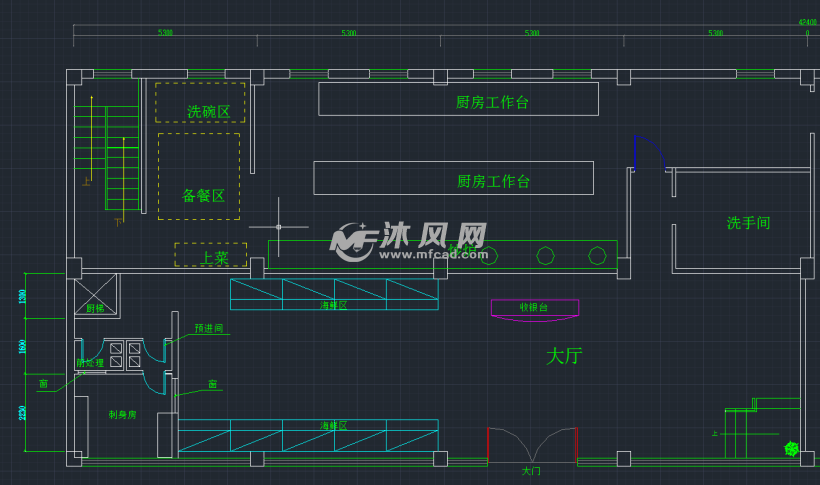 饭店厨房平面图