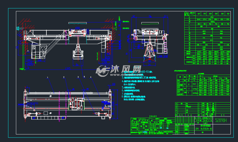 抓斗桥式起重机图纸大全