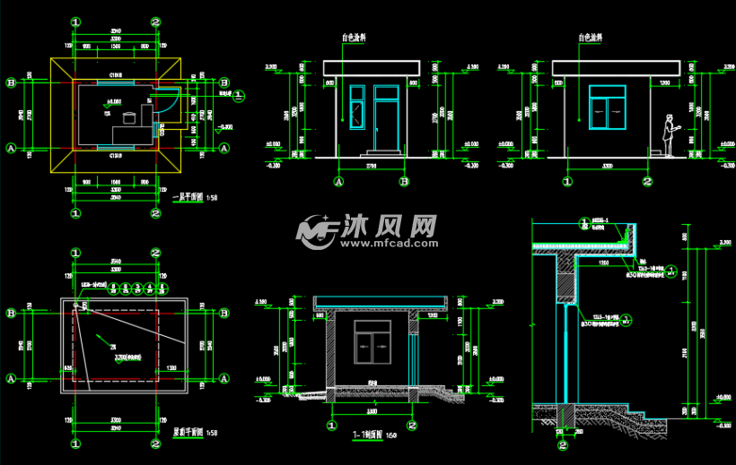 简单门卫建筑设计施工图纸