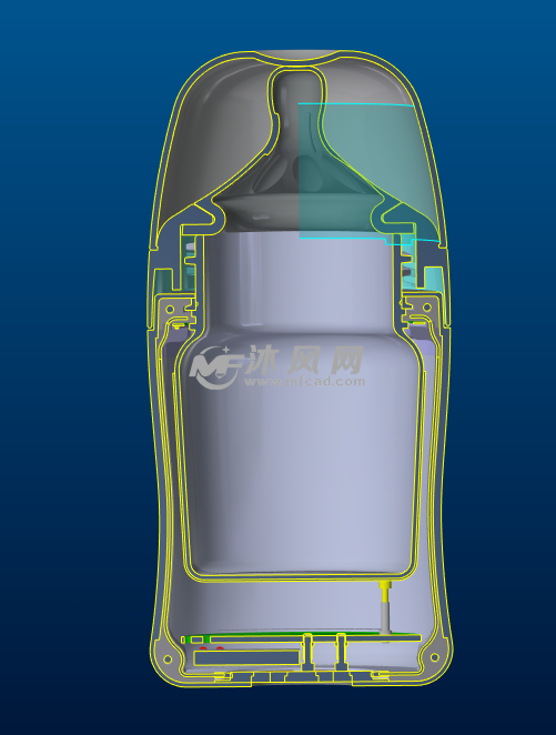 电热奶瓶全结构图 - 瓶子容器图纸 - 沐风网