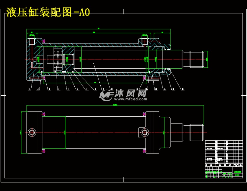 液压缸装配图-a0