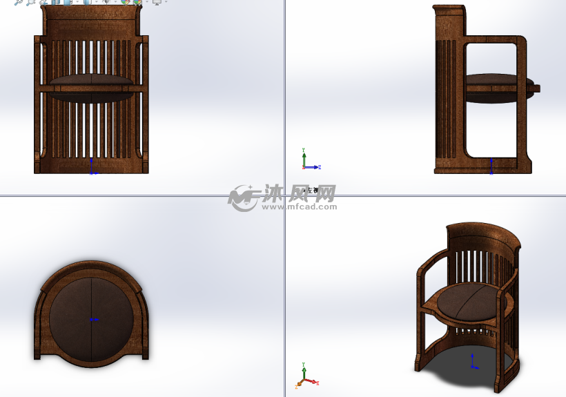 木椅三视图