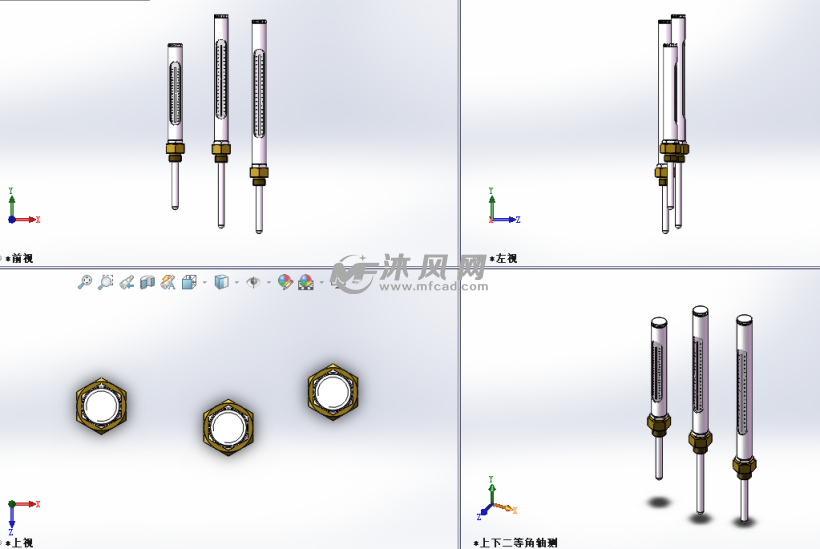 wlg型金属套温度计设计款式(3款模型)