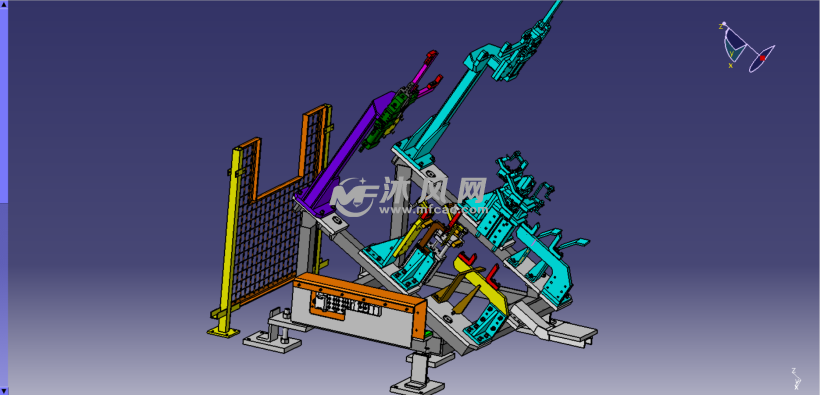 含详细工程图纸的轿车后盖内板涂胶焊接工装夹具模型