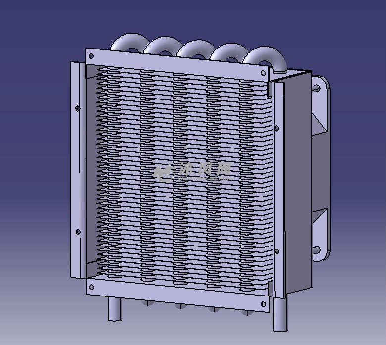 冷凝器模型3d图 换热压力容器图纸 沐风网
