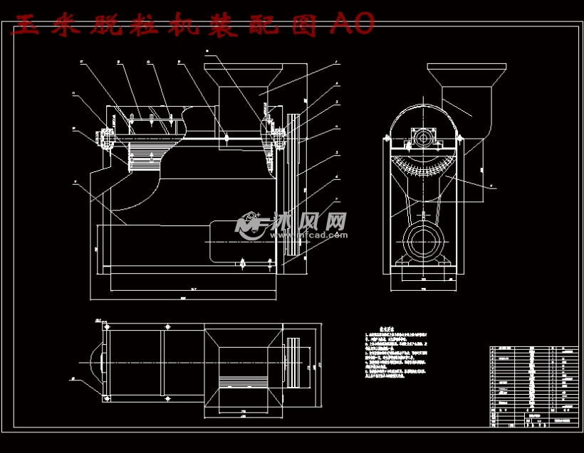 小型钉齿玉米脱粒机的设计【含9张cad图】