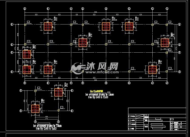 4m—12.6m柱配筋平面图