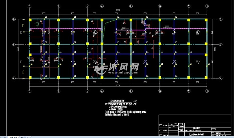 4.2m层板配筋平面图