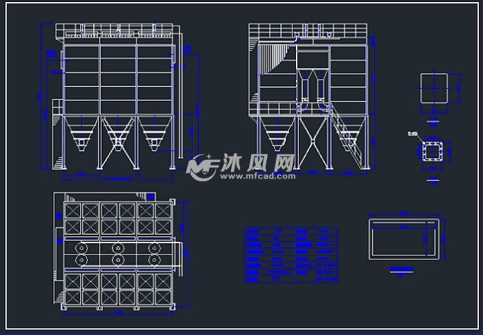 多室布袋除尘器设计图 - 暖通图纸 - 沐风网