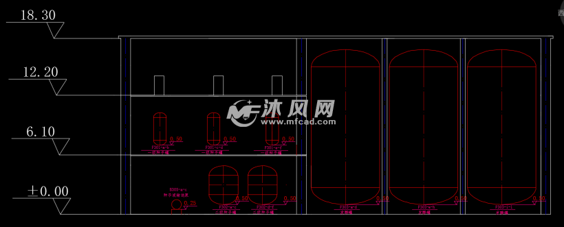 年产5万吨味精厂发酵车间cad设计图纸