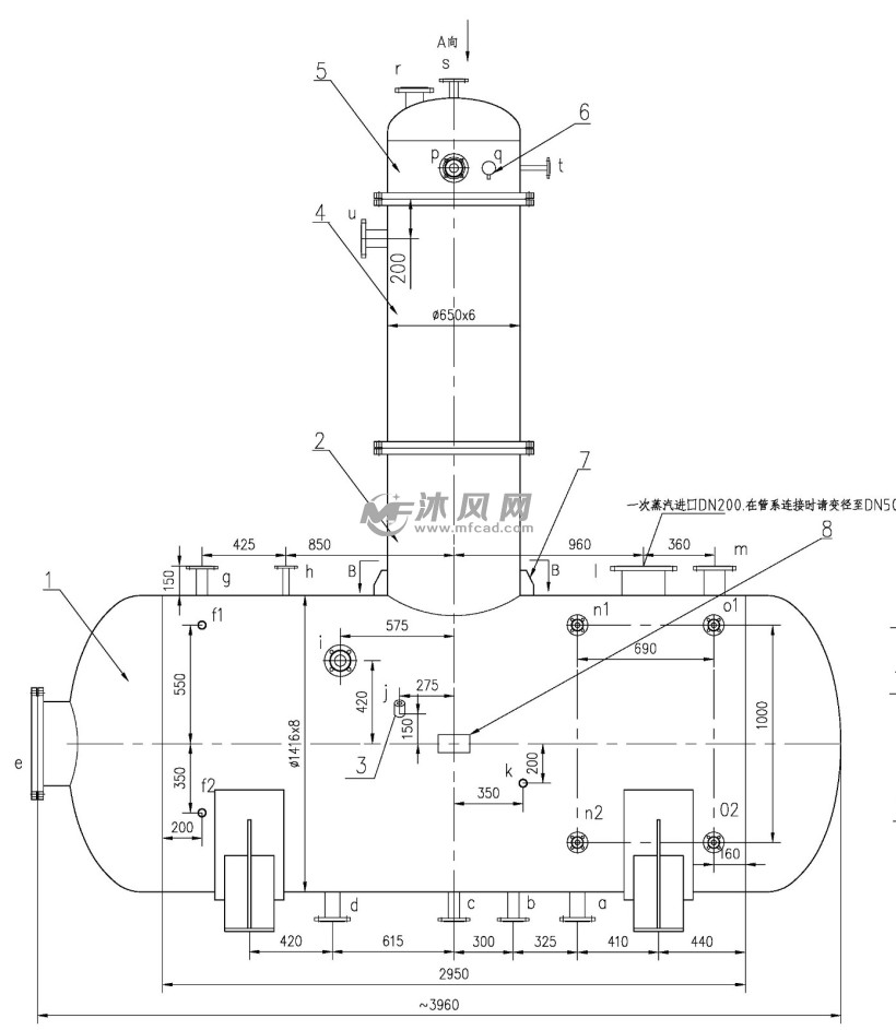 8t/h除氧器及水箱总图