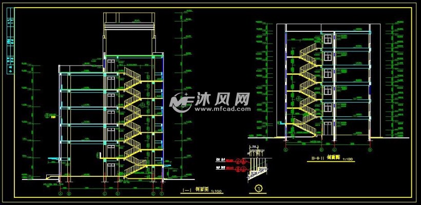 多层中学教学楼建筑图