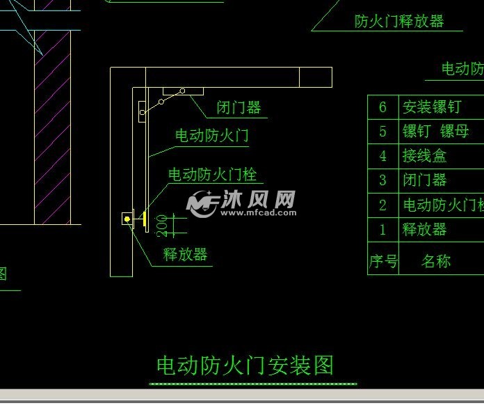 电动防火门安装标准图
