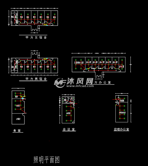 某地设施活动板房水电施工图