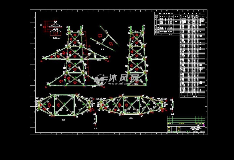 铁塔详细施工图 - 电站厂房图图纸 - 沐风网