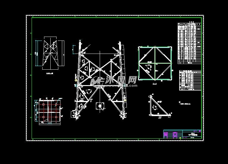 7738型电力铁塔结构制作图 - 电站厂房图图纸 - 沐风网