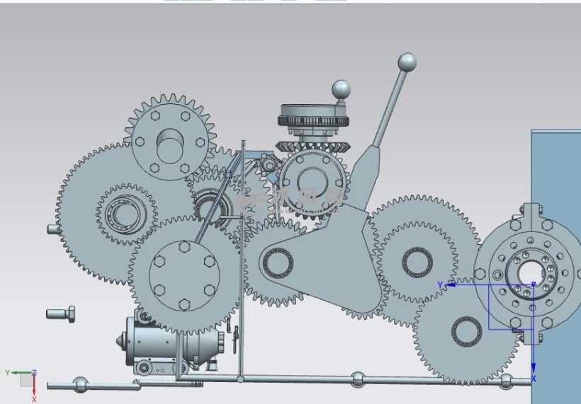 车床内部齿轮完整传动模型传动图