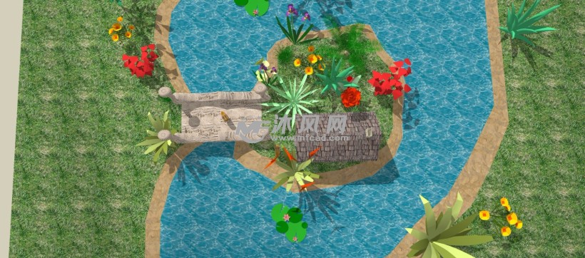 游戏场景庭院家园三维模型