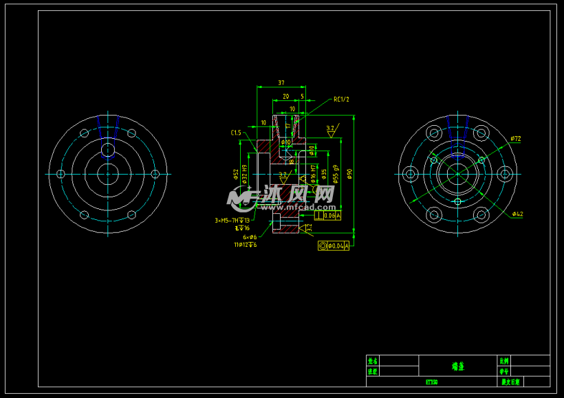 端盖cad标准图纸