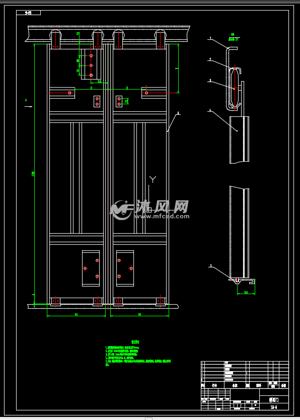电梯完整结构设计cad图纸