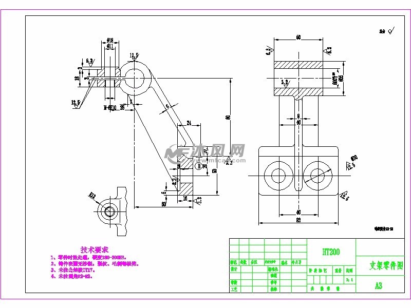 支架机械加工工艺工装设计 - 设计方案图纸 - 沐风网